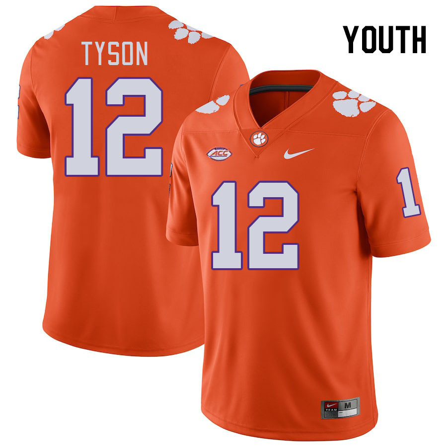 Youth Clemson Tigers Paul Tyson #12 College Orange NCAA Authentic Football Stitched Jersey 23MD30LP